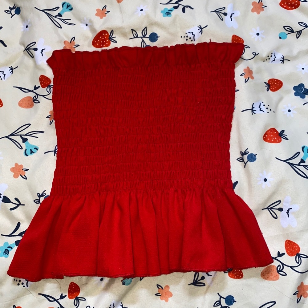 Red tube top